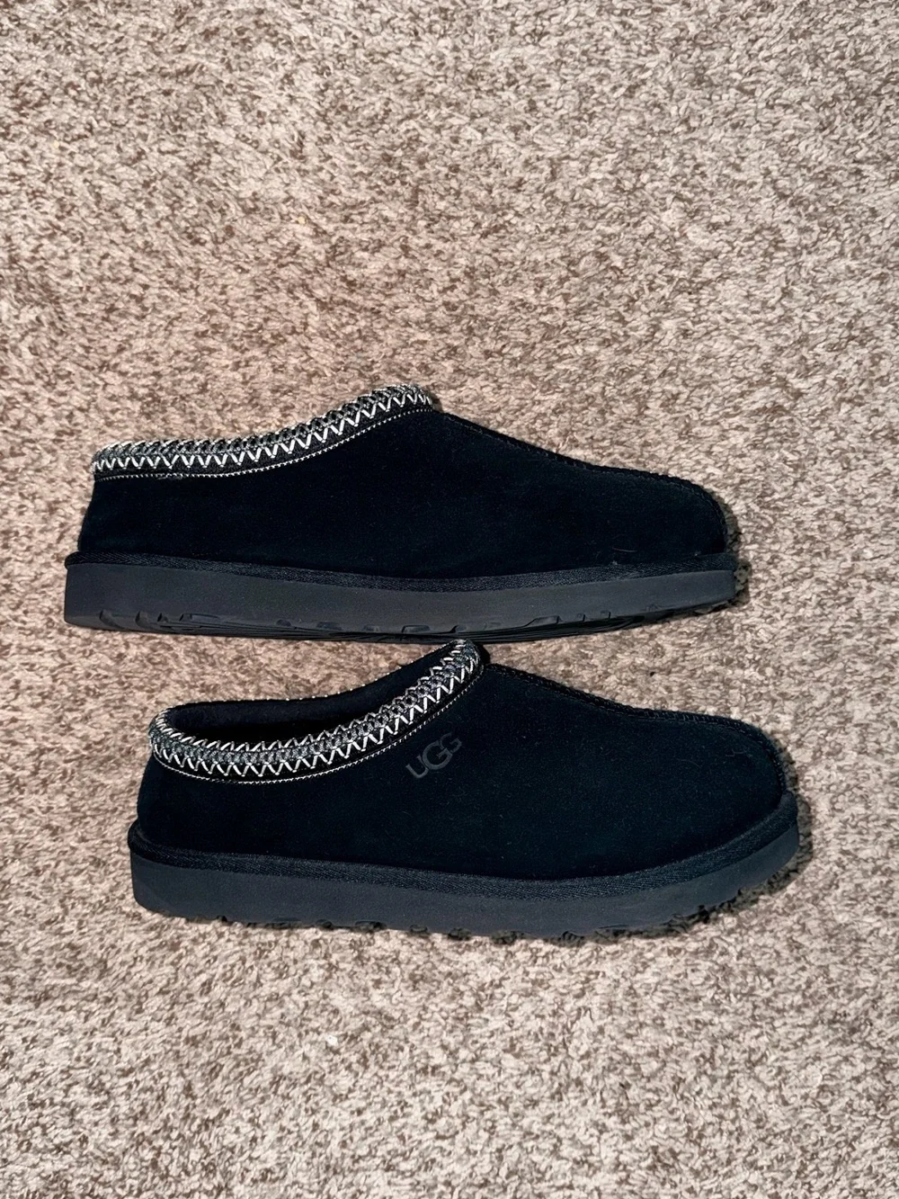 UGG Black Suede Cozy Slip-On Clog with Contrast Stitching